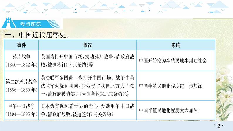 专题二中国近代屈辱史和抗争史 中考历史总复习课件第6页