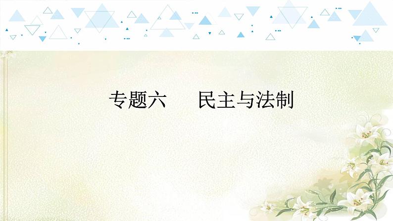 专题六民主与法制 中考历史总复习课件第1页