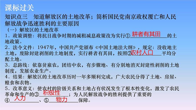 历史中考复习第十讲人民解放战争PPT课件第7页