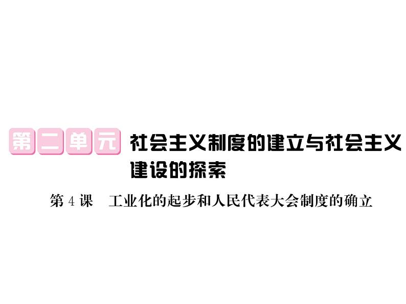 【课堂点睛】部编人教版八年级历史下册：4《工业化的起步和人民代表大会制度的确立》 课件 (共20张PPT)第1页