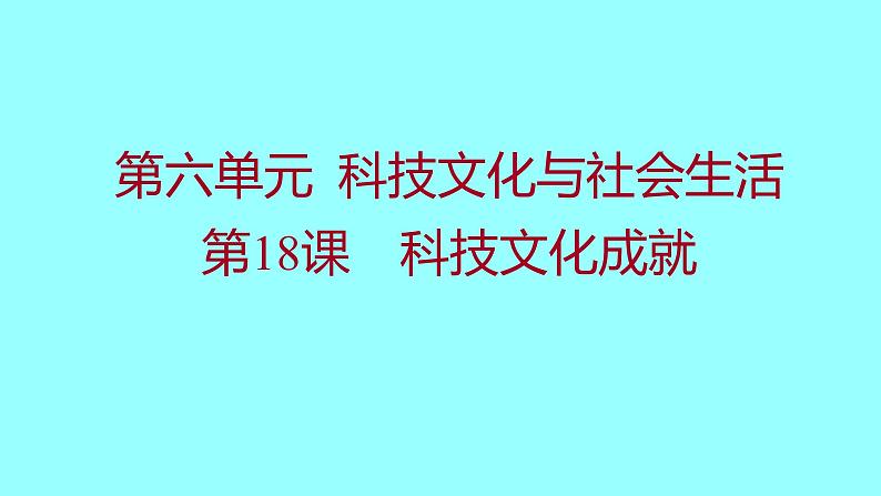 第六单元  第18课科技文化成就 课件 2021-2022 部编版历史 八年级下册第1页