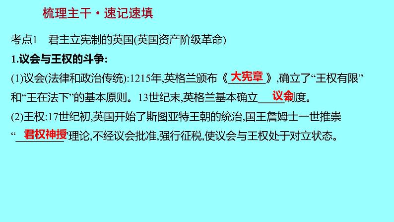 2022 云南 历史 中考复习 第二十二单元 资本主义制度的初步确立及工业革命和国际共产主义运动的兴起 课件第3页