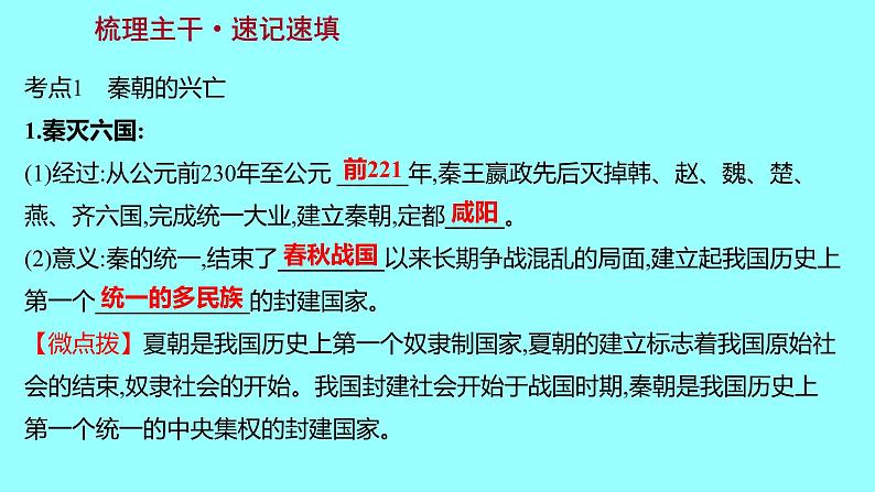 2022 云南 历史 中考复习 第三单元 秦汉时期：统一多民族国家的建立和巩固 课件03