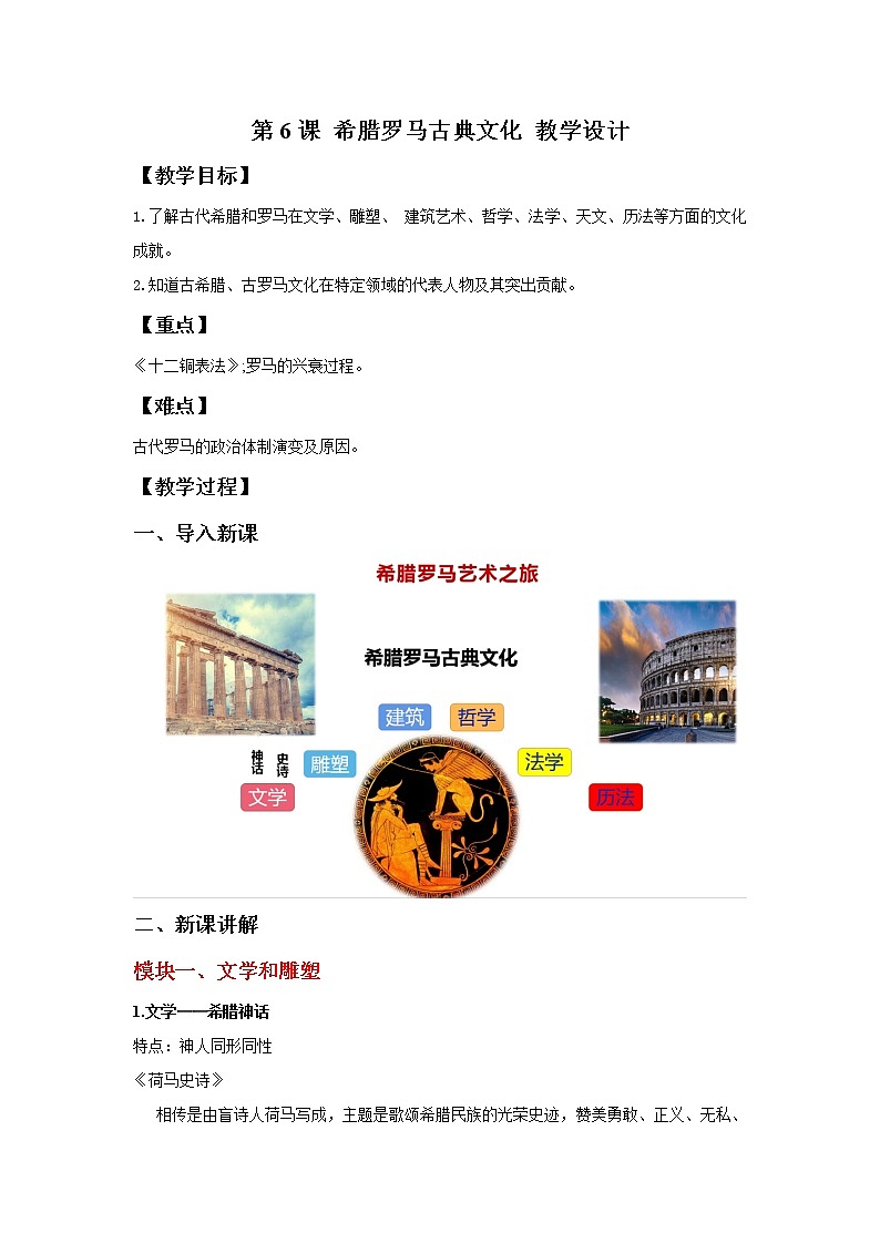 第6课 希腊罗马古典文化  教学课件+教案+视频素材01