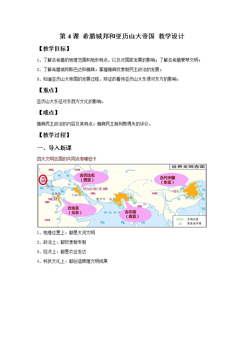 第4课 希腊城邦和亚历山大帝国  教学课件+教案+视频素材01