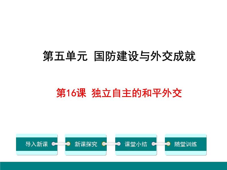 第16课独立自主的和平外交课件2021-2022学年部编版八年级历史下册第1页