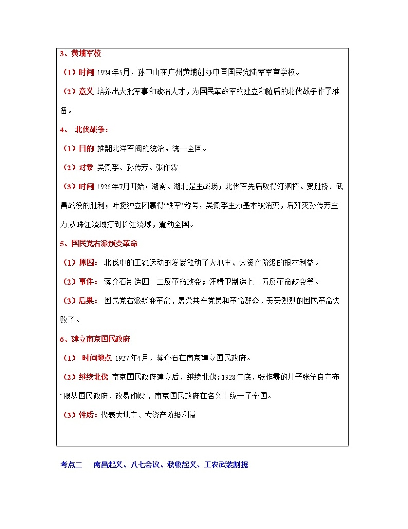 专题12   从国共合作到国共对立（原卷版）第3页