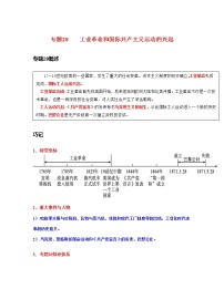 专题28  工业革命和国际共产主义运动的兴起-中考历史一轮复习 知识点精讲+练习