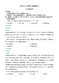 2022年湖南省娄底市中考一模历史试题（含解析）