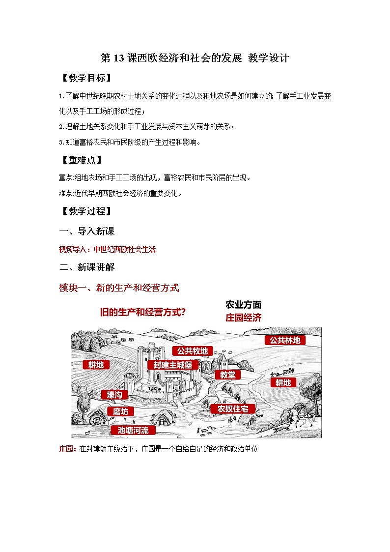 第13课 西欧经济和社会的发展 教学课件+教案+视频素材01