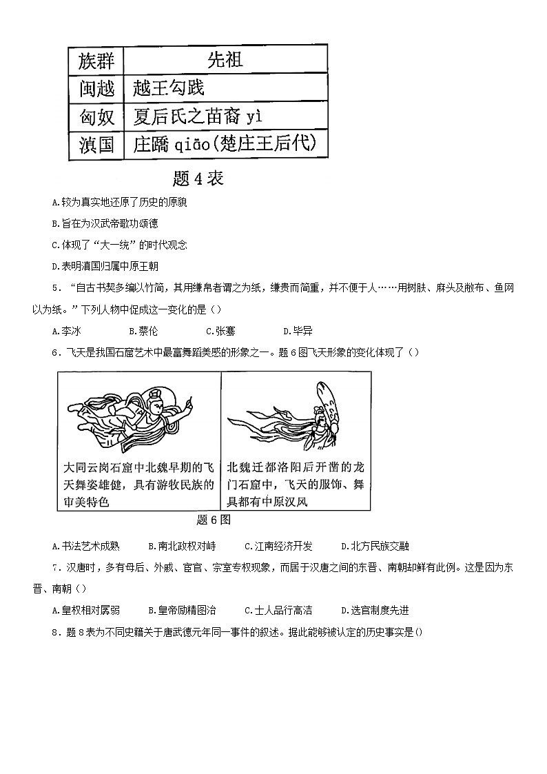 广东省佛山市禅城区2021--2022学年部编版九年级中考模拟考试（一）历史试题(word版含答案)02
