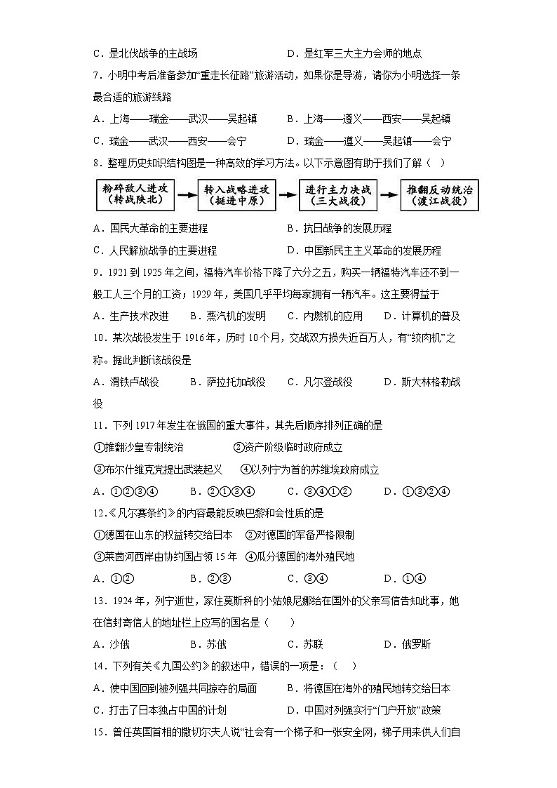 2022年四川省内江市威远县凤翔中学中考一模历史试题(word版含答案)02