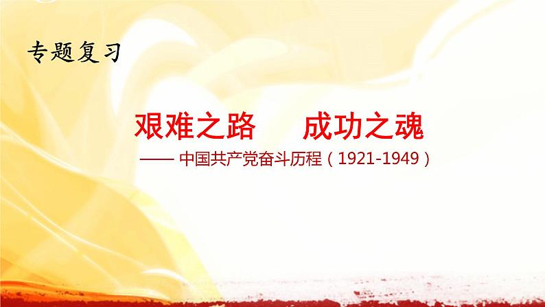 2022年山东省中考历史专题复习-中国共产党奋斗历程（1921-1949）课件PPT01