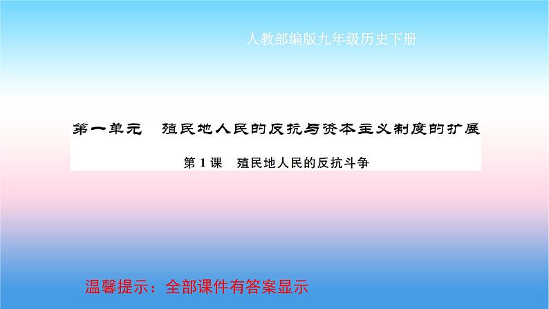 最新部编版九年级历史下册复习课件第一单元第1页