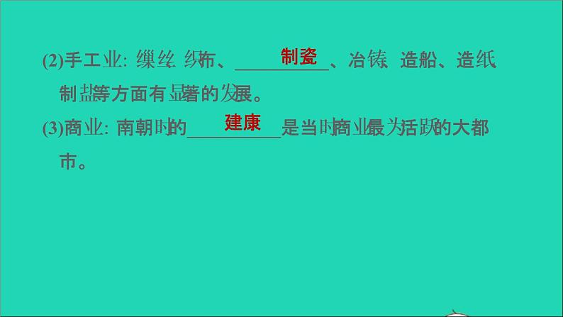 部编版七年级历史上册第四单元三国两晋南北朝时期：政权分立与民族交融第18课东晋南朝时期江南地区的开发习题课件07