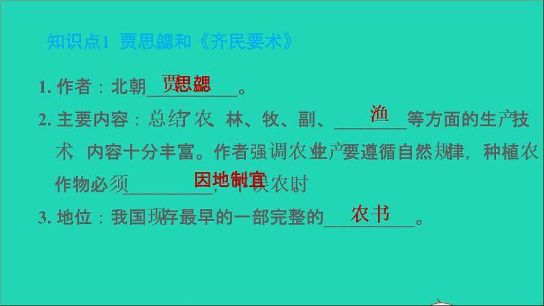 部编版七年级历史上册第四单元三国两晋南北朝时期：政权分立与民族交融第20课魏晋南北朝的科技与文化习题课件02