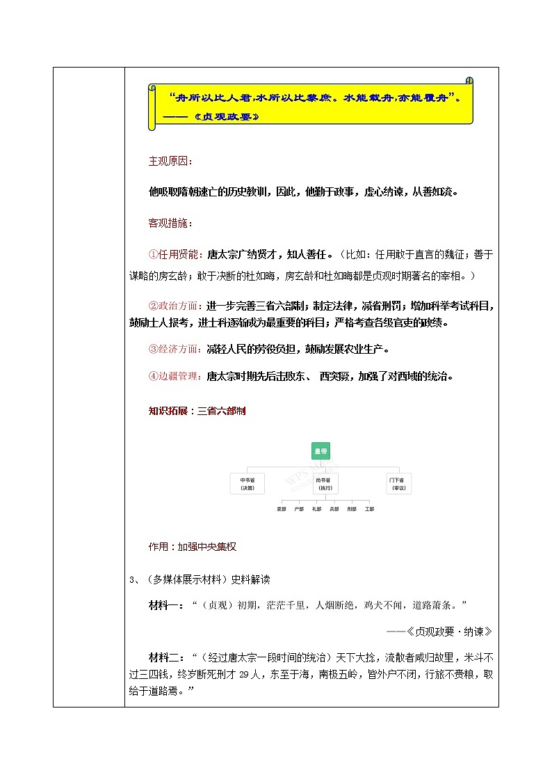 1.2《从“贞观之治”到“开元盛世”》教学设计第3页