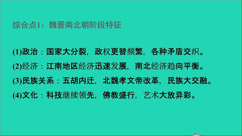 七年级历史上册第4单元三国两晋南北朝时期：政权分立与民族交融巩固强化复习习题课件新人教版第8页