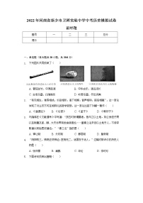 2022年河南省新乡市卫辉实验中学中考历史模拟试卷（含解析）