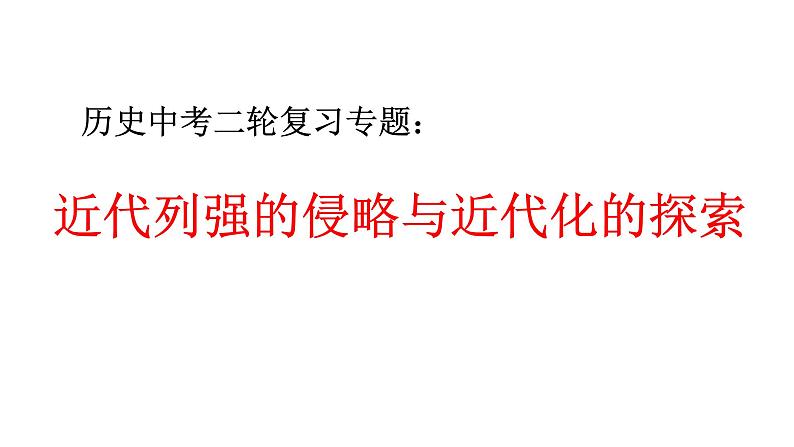 2022年江苏省历史中考二轮专题复习：近代列强的侵略与近代化的探索课件01