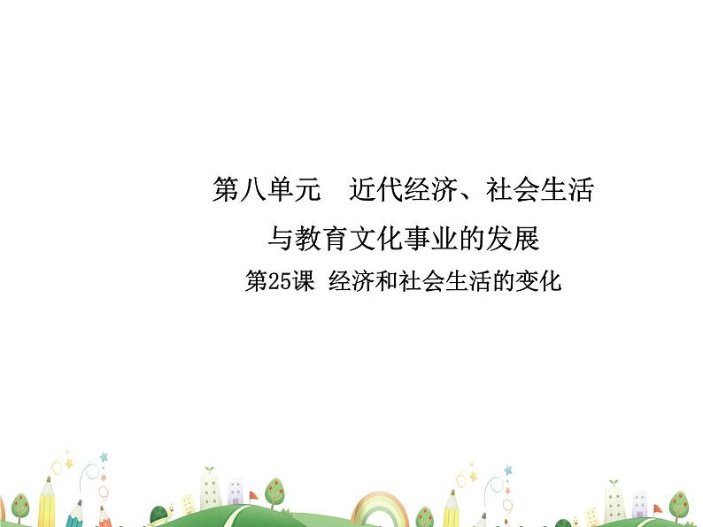 八年级上册历史课件历史8年级上册课件第25课  经济和社会生活的变化01