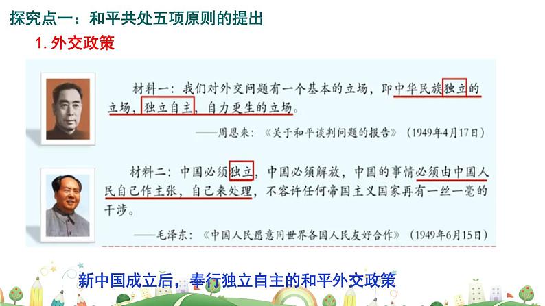 八年级下册历史课件第16课 独立自主的和平外交第5页