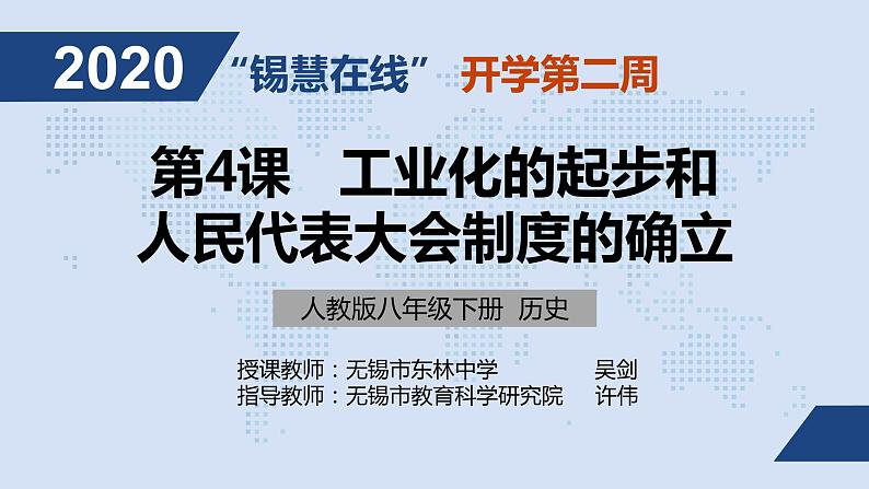 初二年级 历史 工业化的起步和人民代表大会制度的建立课件PPT第1页