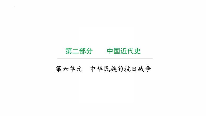 2022年广东省中考复习拓展提升第六单元中华民族的抗日战争课件第1页