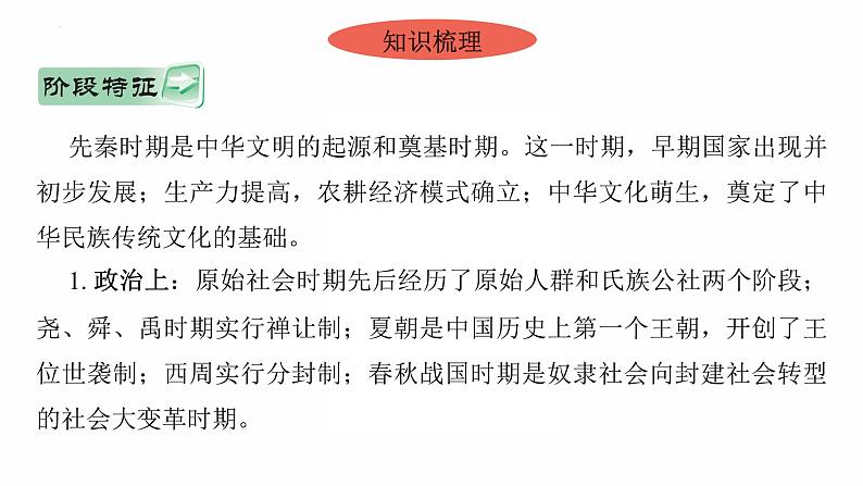 2022年广东省中考历史复习第一单元中国境内早期人类与文明的起源、早期国家与社会变革（先秦时期）课件04