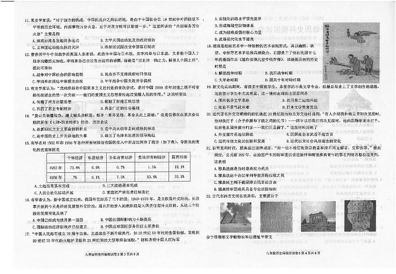 2022年广东省汕头市潮南区九年级中考模拟历史科试卷B02