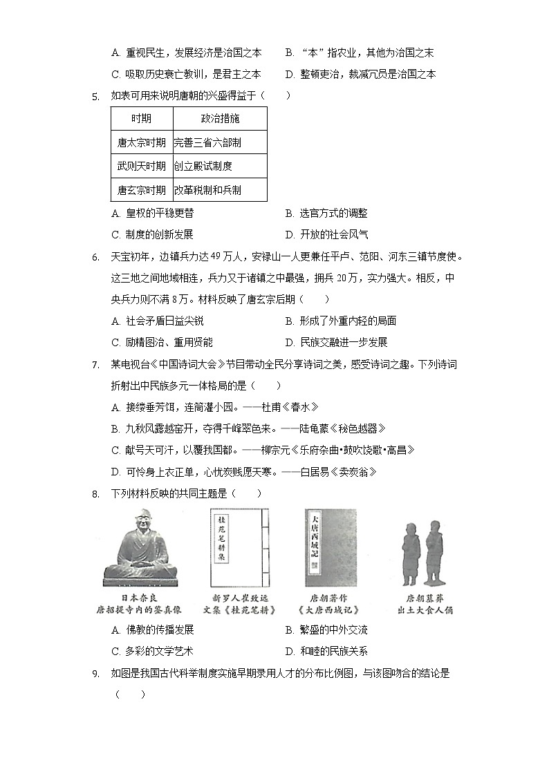 2021-2022学年山西省朔州市部分学校七年级（下）段考历史试卷（一）（含解析）02