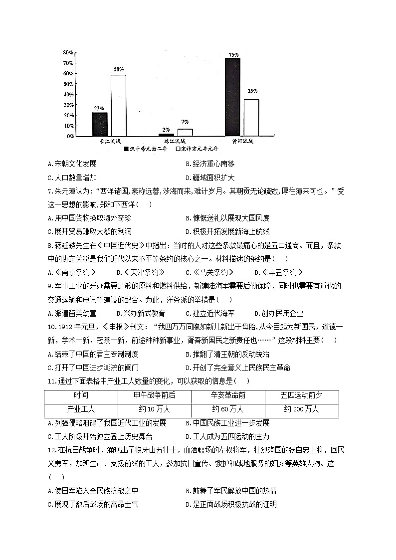 2022届中考历史全优模拟卷 河南专版第2页