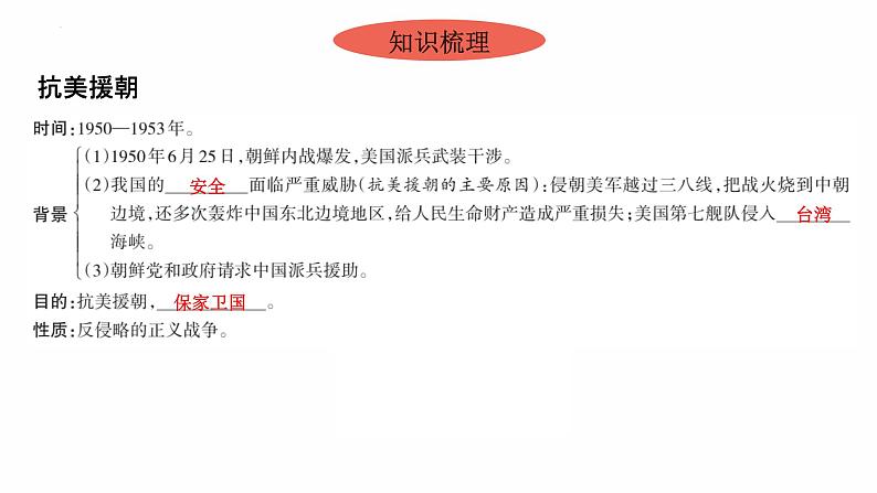 1.2　抗美援朝 复习课件 2021-2022学年部编版八年级历史下册第4页