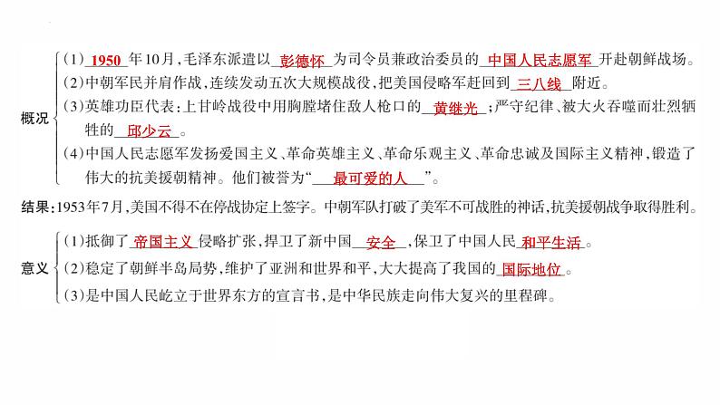 1.2　抗美援朝 复习课件 2021-2022学年部编版八年级历史下册第5页