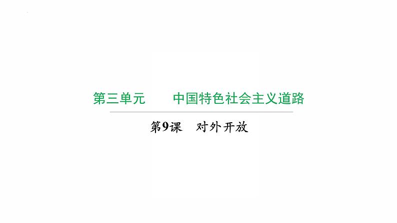 3.9　对外开放 复习课件 2021-2022学年部编版八年级历史下册第1页