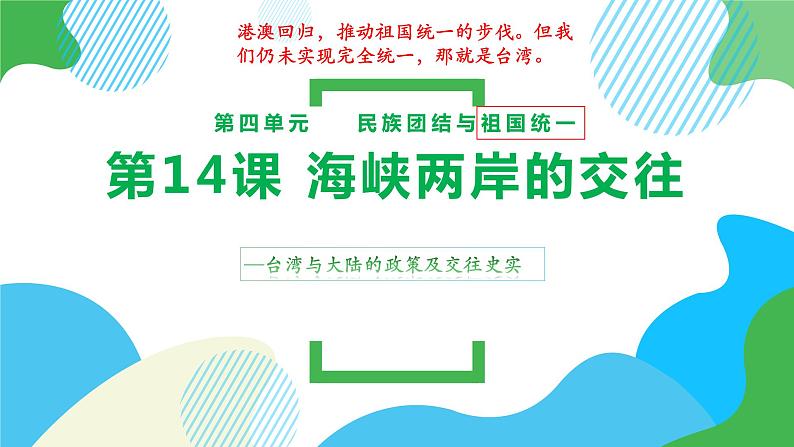 4.14海峡两岸的交往课件2021~2022学年部编版八年级01