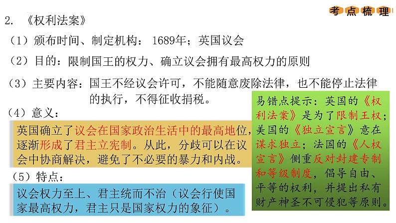 专题二资本主义制度的初步确立-2022年中考历史复习课件第6页