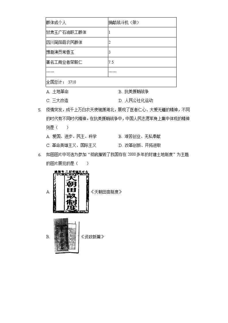 山西省晋中市介休市2020-2021学年八年级（下）期中历史试卷（含解析）02