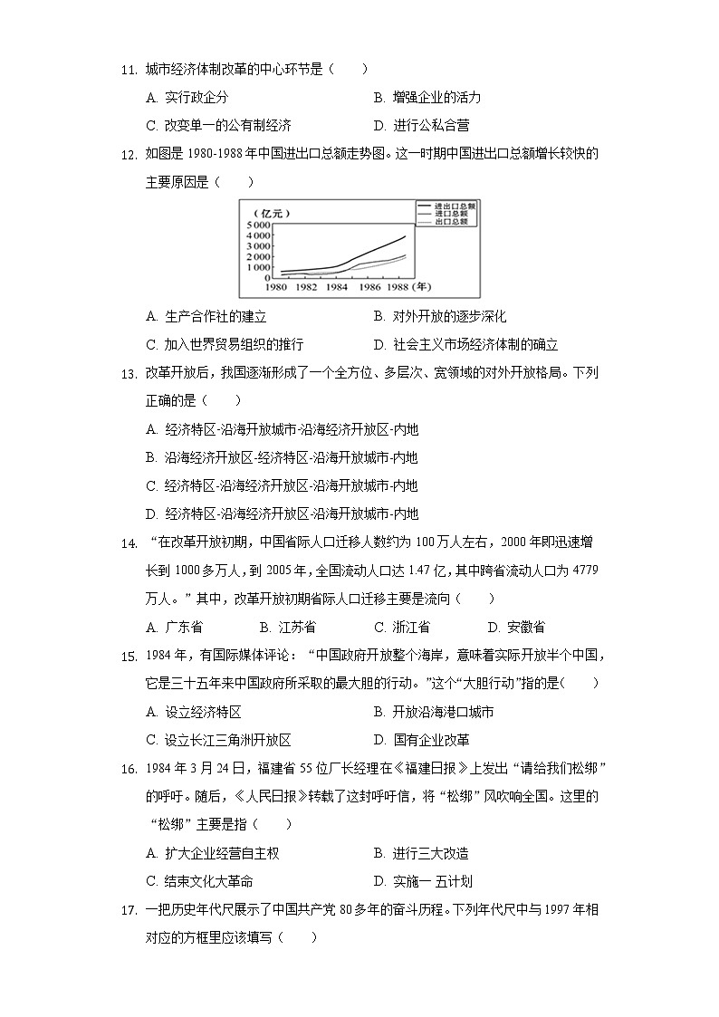 江苏省无锡市江阴市要塞片2020-2021学年八年级（下）期中历史试卷（含解析）03