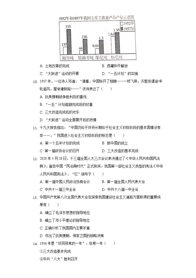 山东省临沂市河东区2020-2021学年八年级（下）期中历史试卷（含解析）第3页
