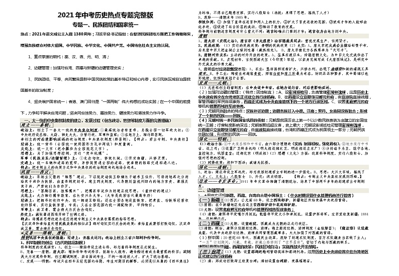 2021历史热点专题复习第1页
