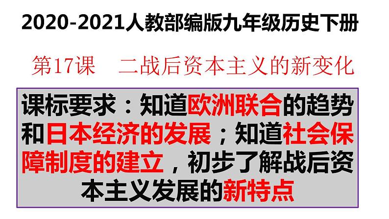 5.17 二战后资本主义的新变化 课件 2021-2022学年部编02