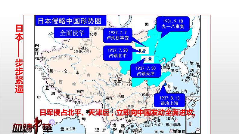 初中历史 人教课标版（部编） 八年级上册 第19课 七七事变与全民族抗战 中国人民的抗日战争 课件第5页