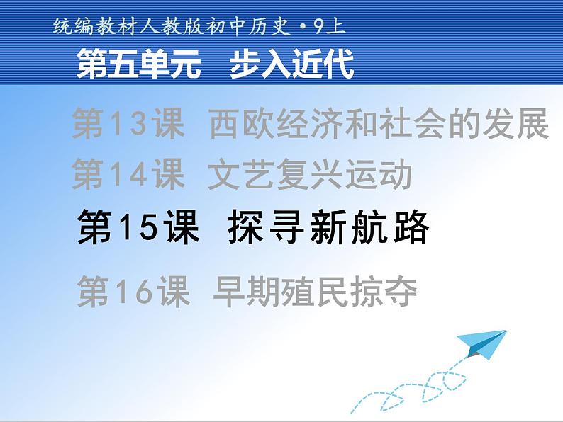 初中历史 人教课标版（部编） 九年级上册 第15课 探寻新航路 九年级《世界历史》第15课《探寻新航路》 课件第2页