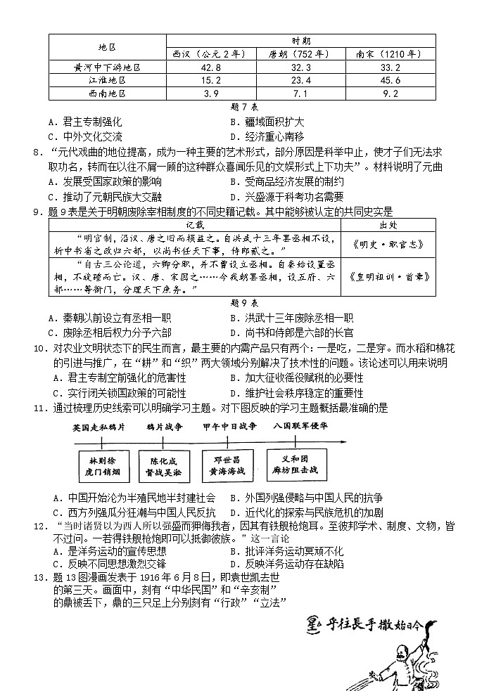 2022年广东省汕头市澄海区初中学业水平模拟考试历史科试卷02