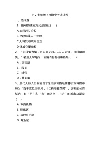 湖南省娄底市双峰县丰茂学校2021-2022学年七年级下学期期中考试历史试题（含答案）