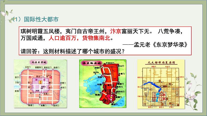 2021-2022学年统编版历史七年级下册第12课 宋元时期的都市与文化课件第5页