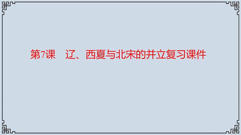 2021-2022学年历史七年级下册第7课辽、西夏与北宋的并立复习课件第1页