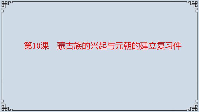 2021-2022学年历史七年级下册第10蒙古族的兴起与元朝的建立复习课件第1页