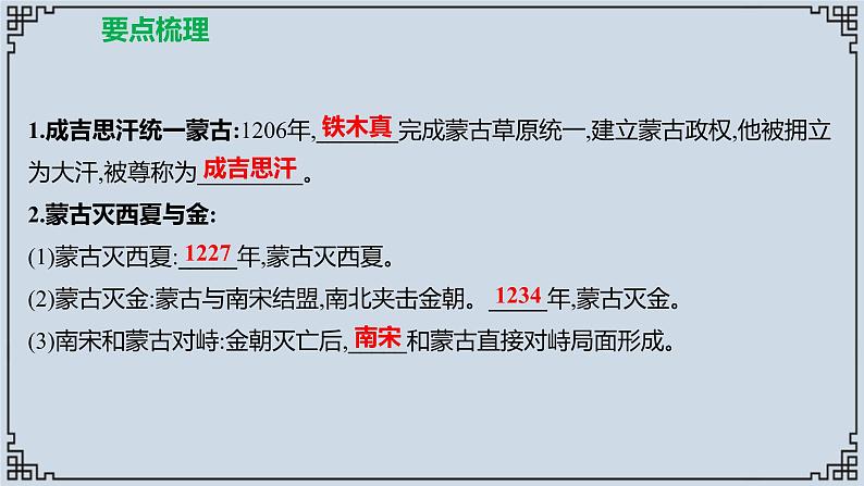 2021-2022学年历史七年级下册第10蒙古族的兴起与元朝的建立复习课件第2页